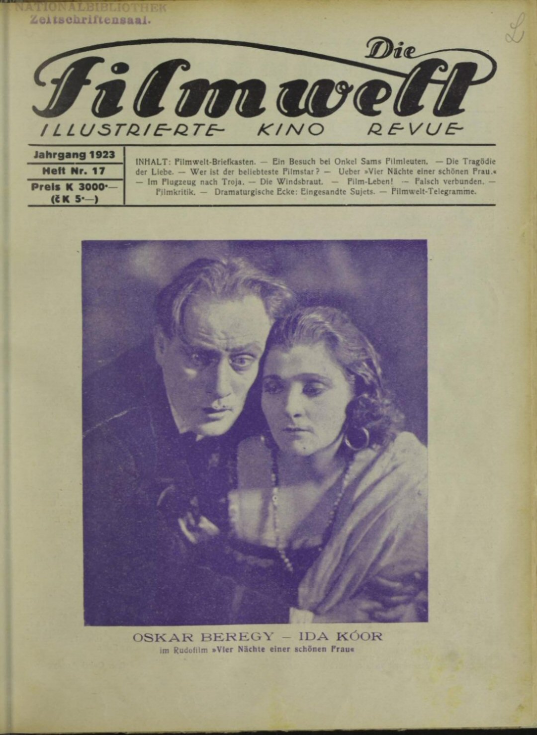 FILMWELT | DIE magazine side cover Issue 17   1923