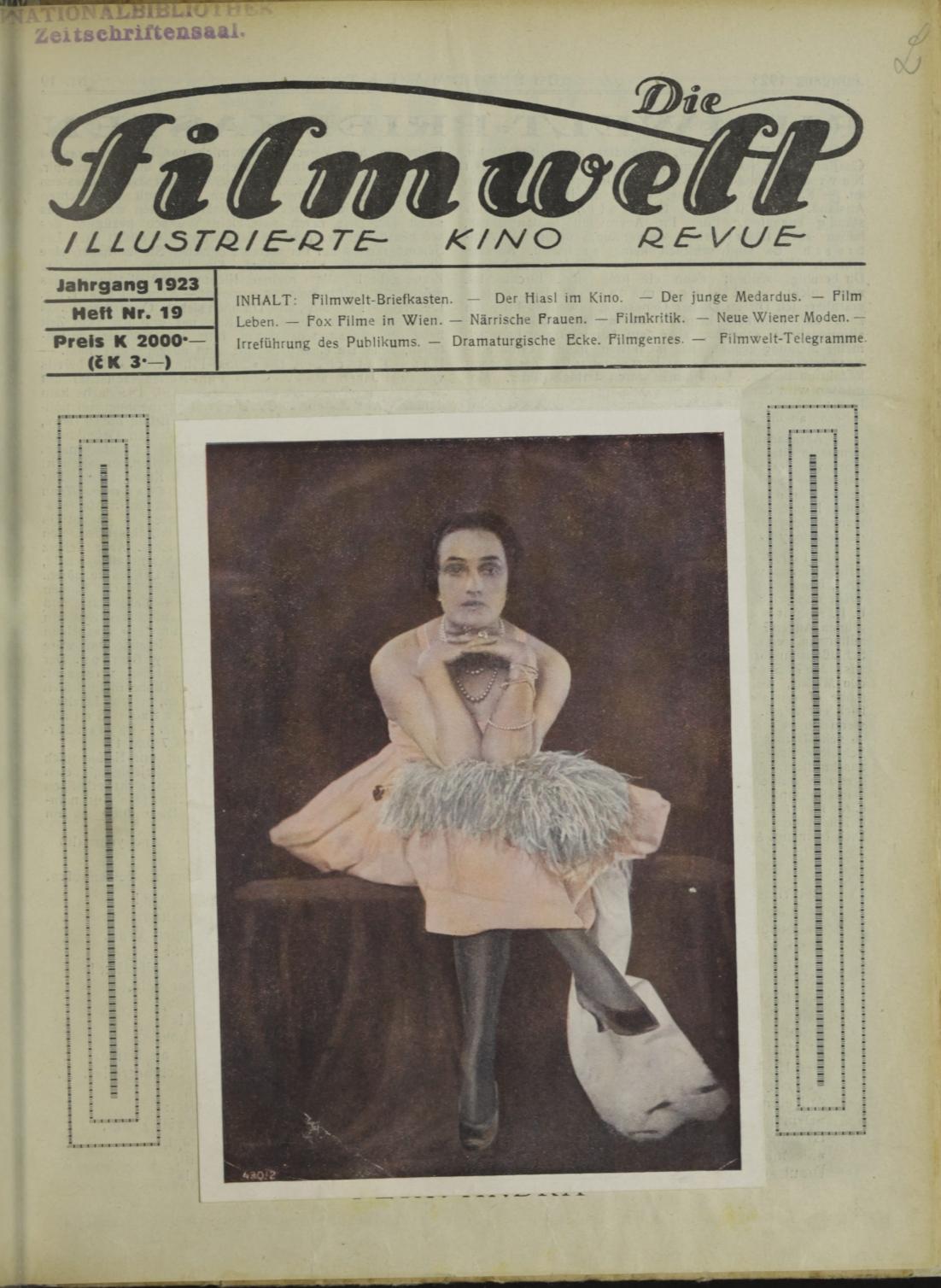 FILMWELT | DIE magazine side cover Issue 19   1923