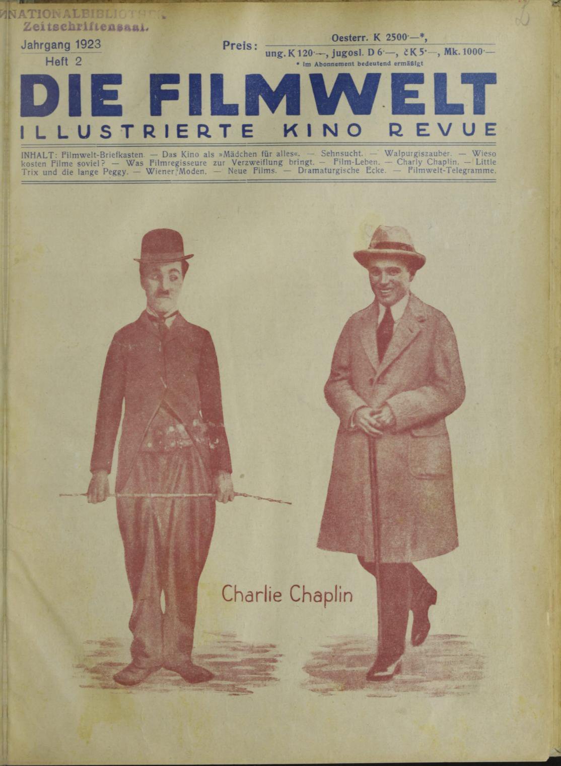 FILMWELT | DIE magazine side cover Issue 2   1923