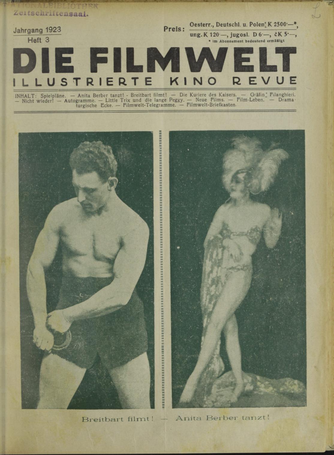 FILMWELT | DIE magazine side cover Issue 3   1923