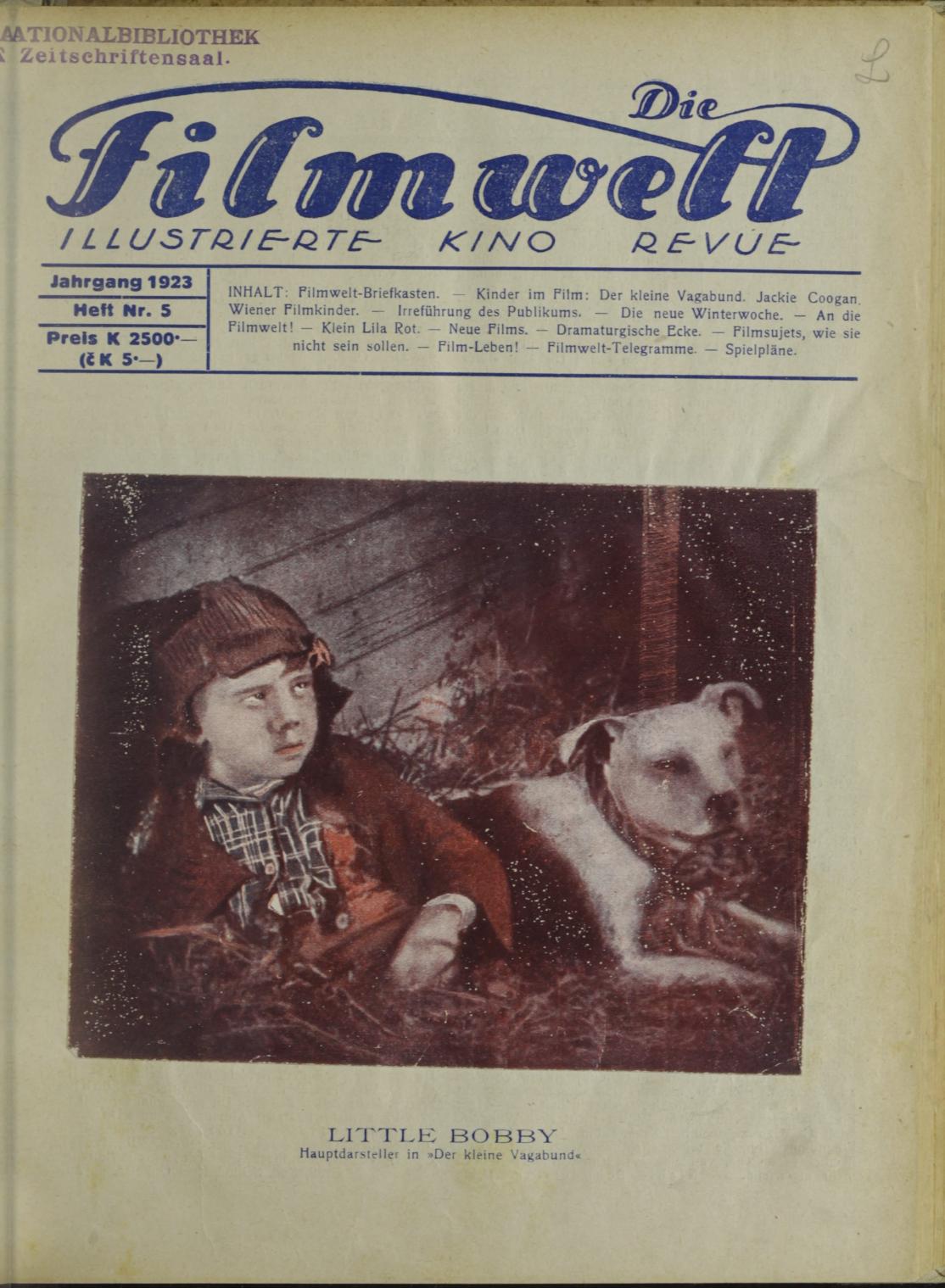 FILMWELT | DIE magazine side cover Issue 5   1923