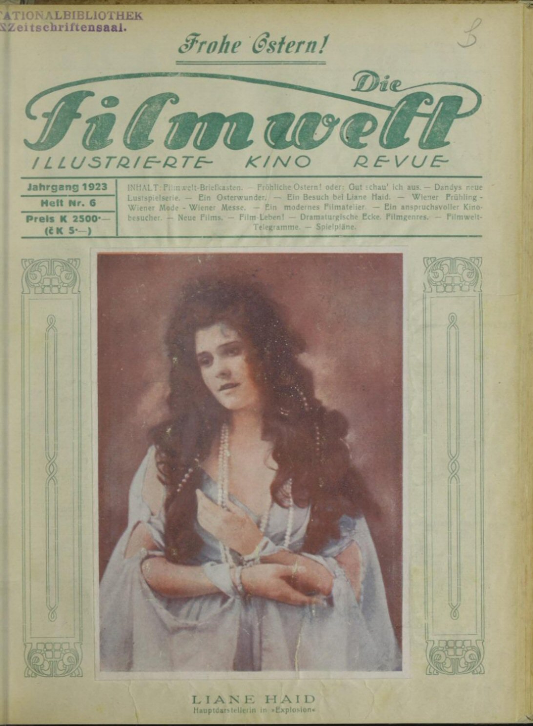 FILMWELT | DIE magazine side cover Issue 6   1923