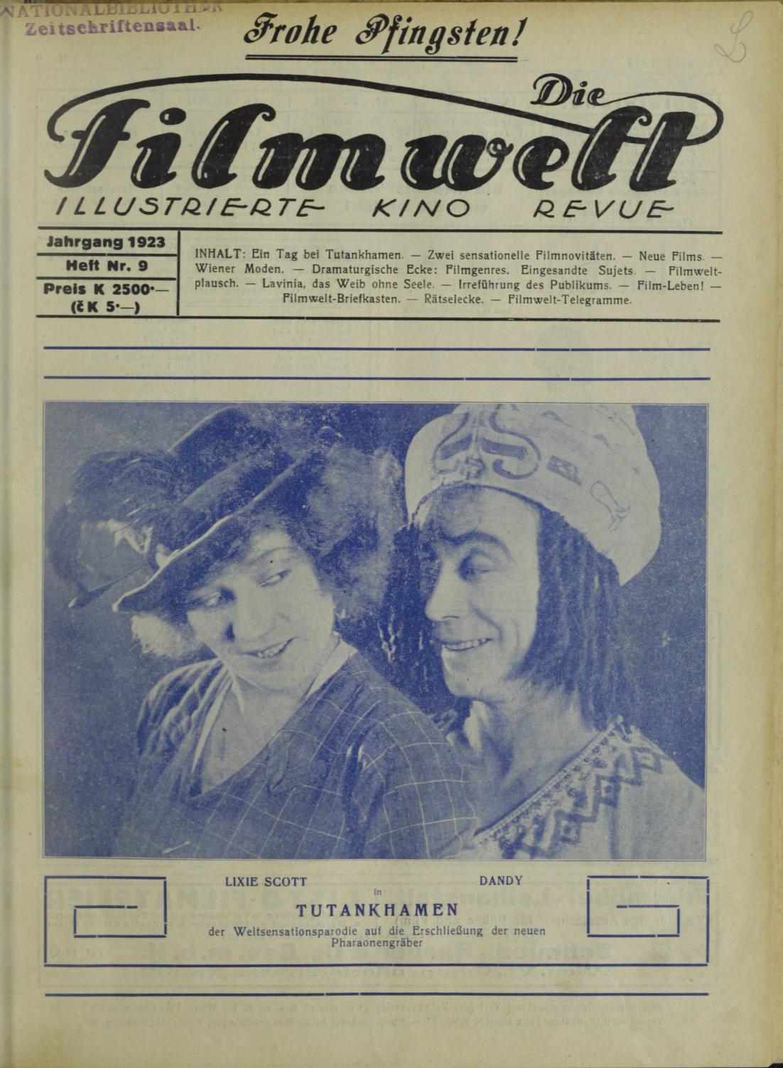FILMWELT | DIE magazine side cover Issue 9   1923