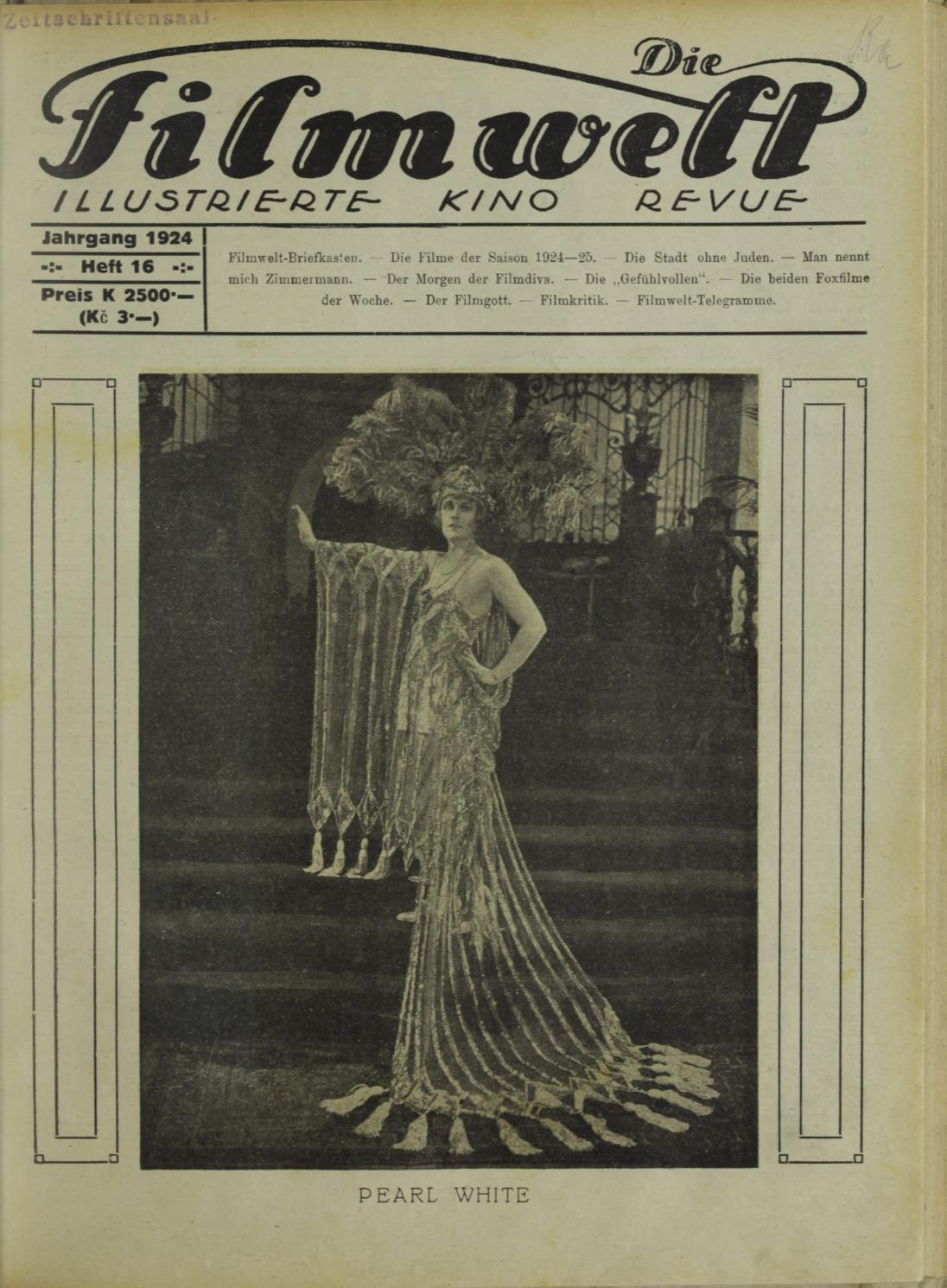 FILMWELT | DIE magazine side cover Issue 16   1924