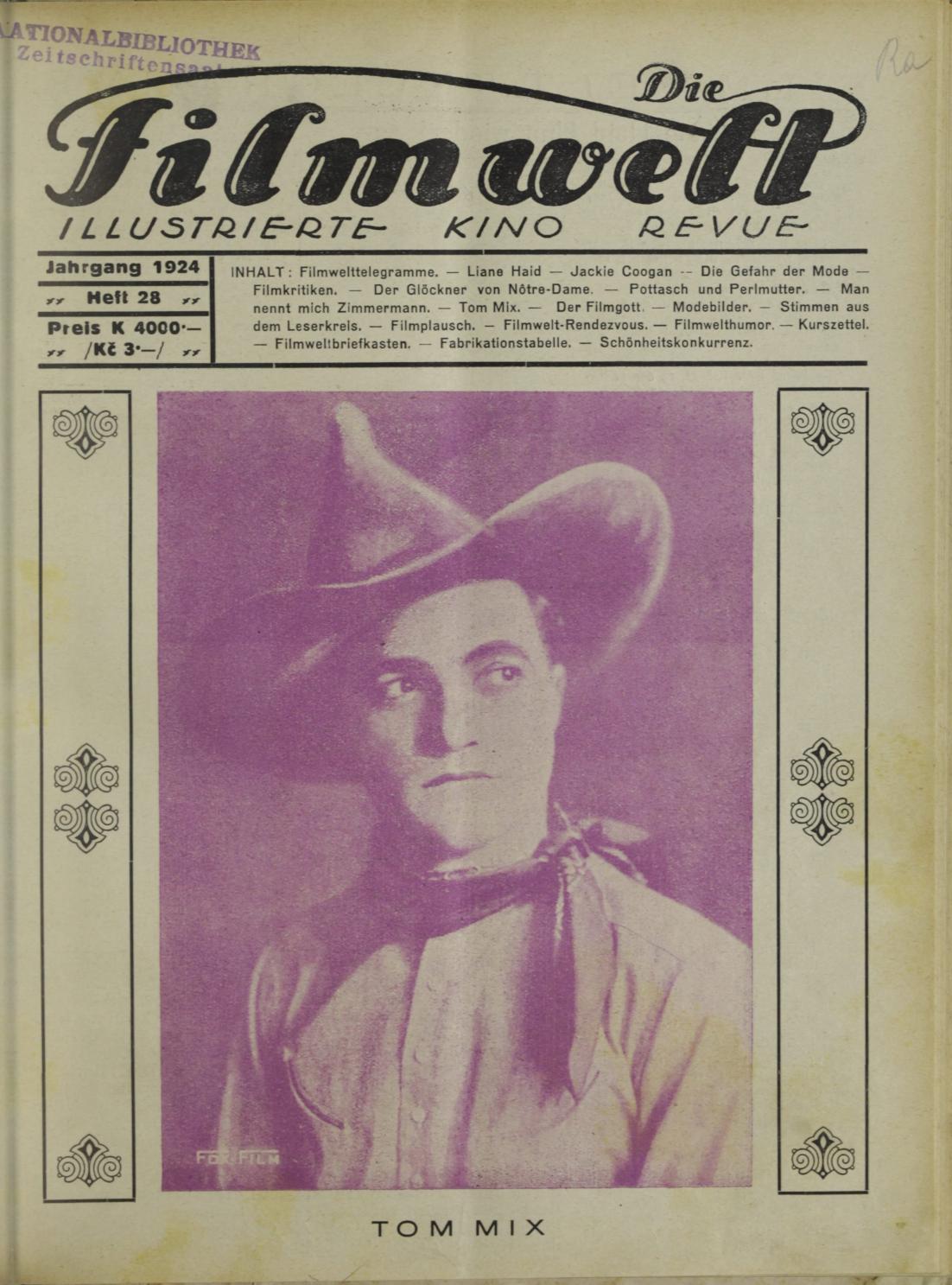 FILMWELT | DIE magazine side cover Issue 28   1924