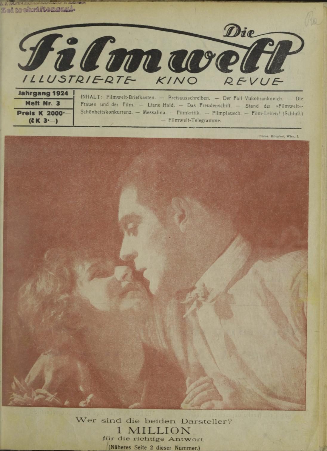 FILMWELT | DIE magazine side cover Issue 3   1924