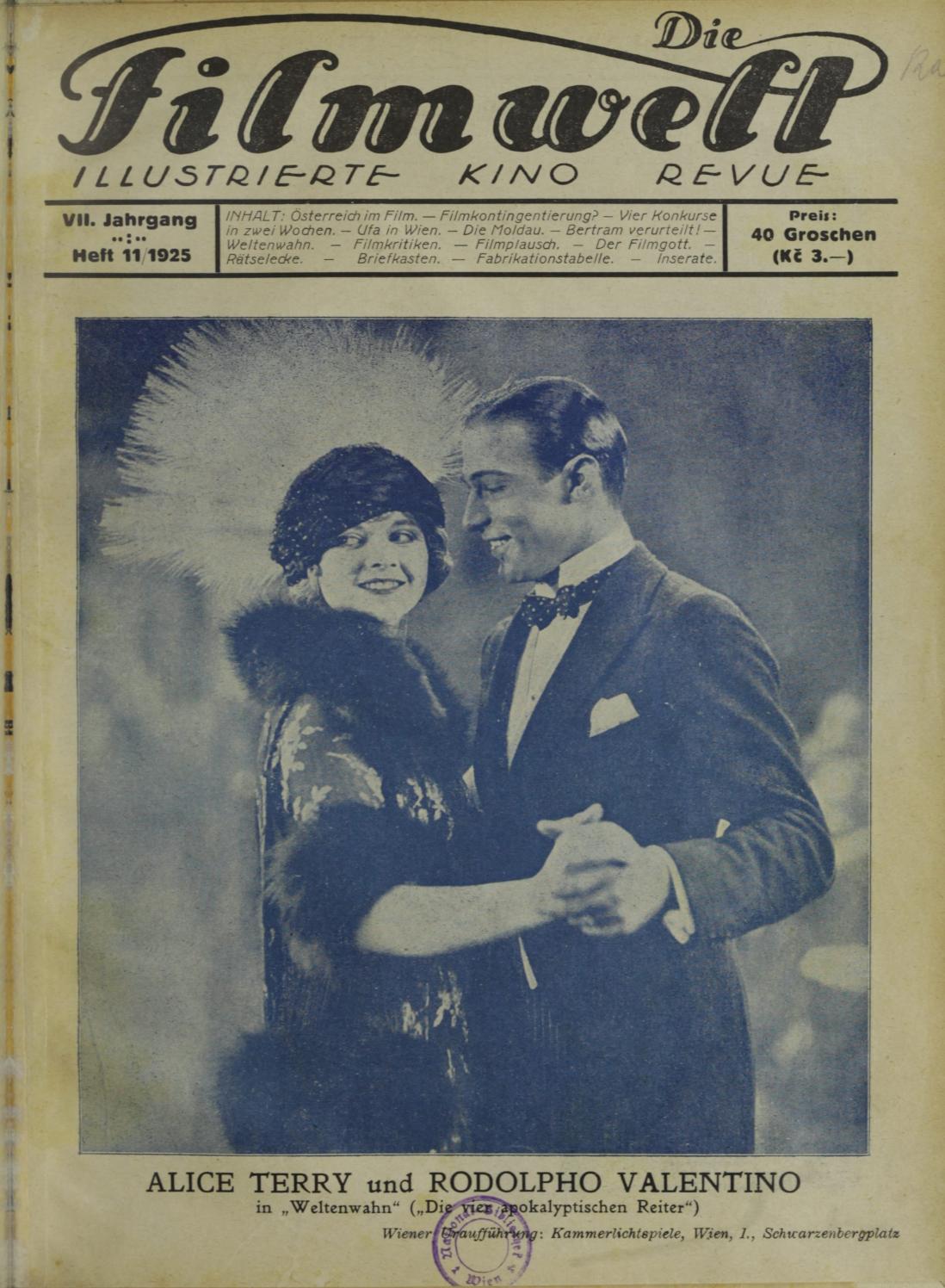 FILMWELT | DIE magazine side cover Issue 11   1925