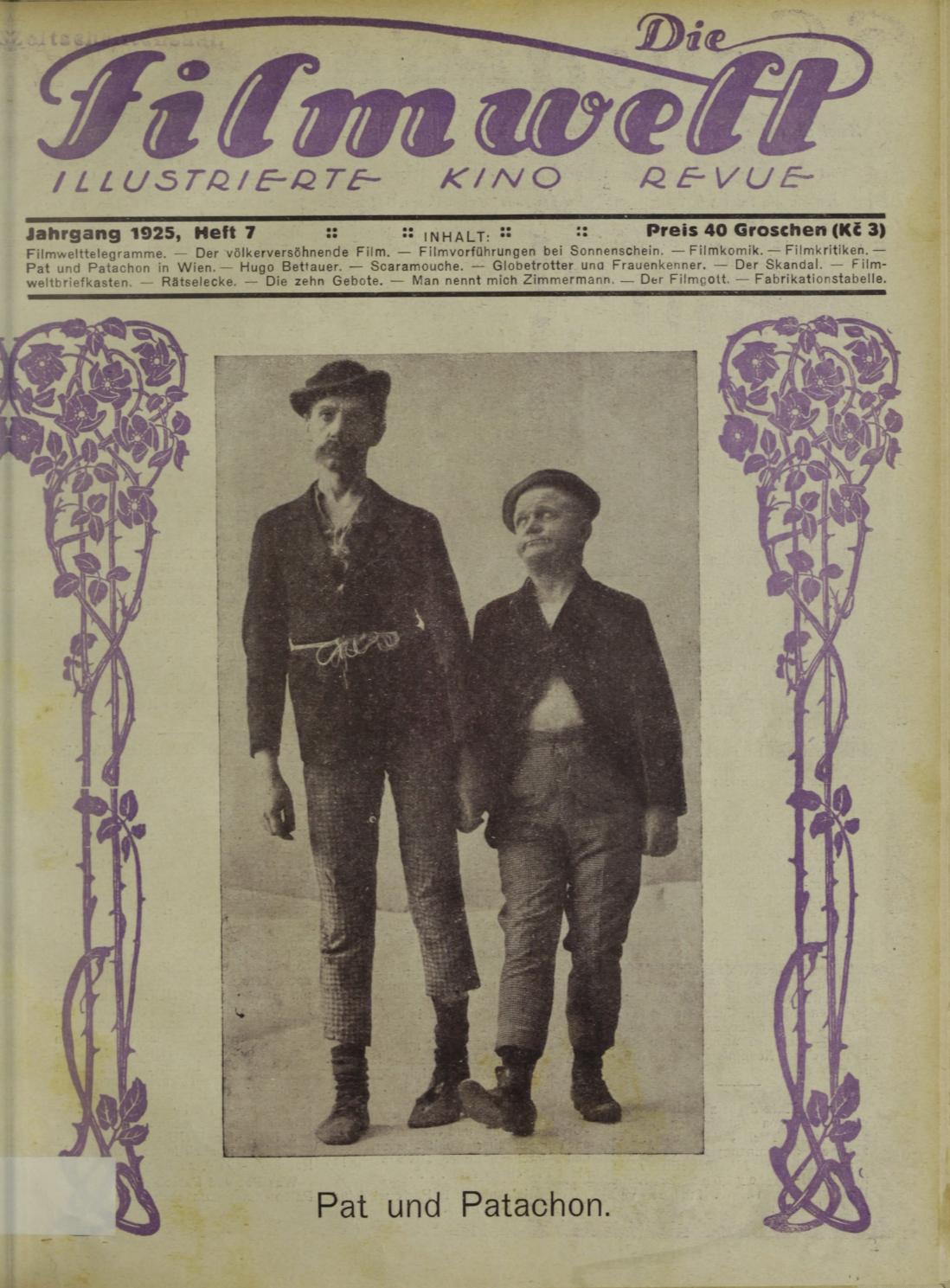 FILMWELT | DIE magazine side cover Issue 7   1925