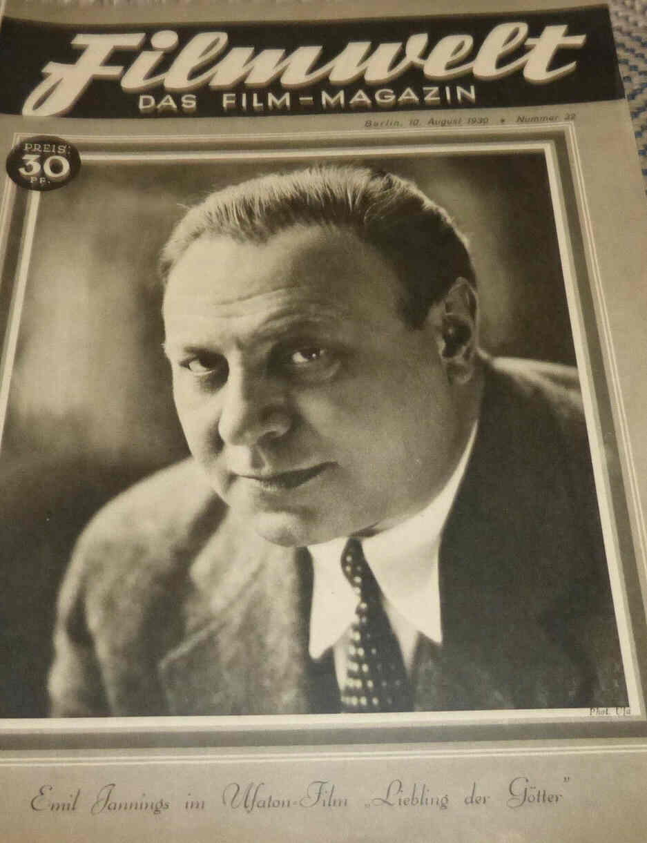 FILMWELT magazine side cover Issue 32 10 August 1930