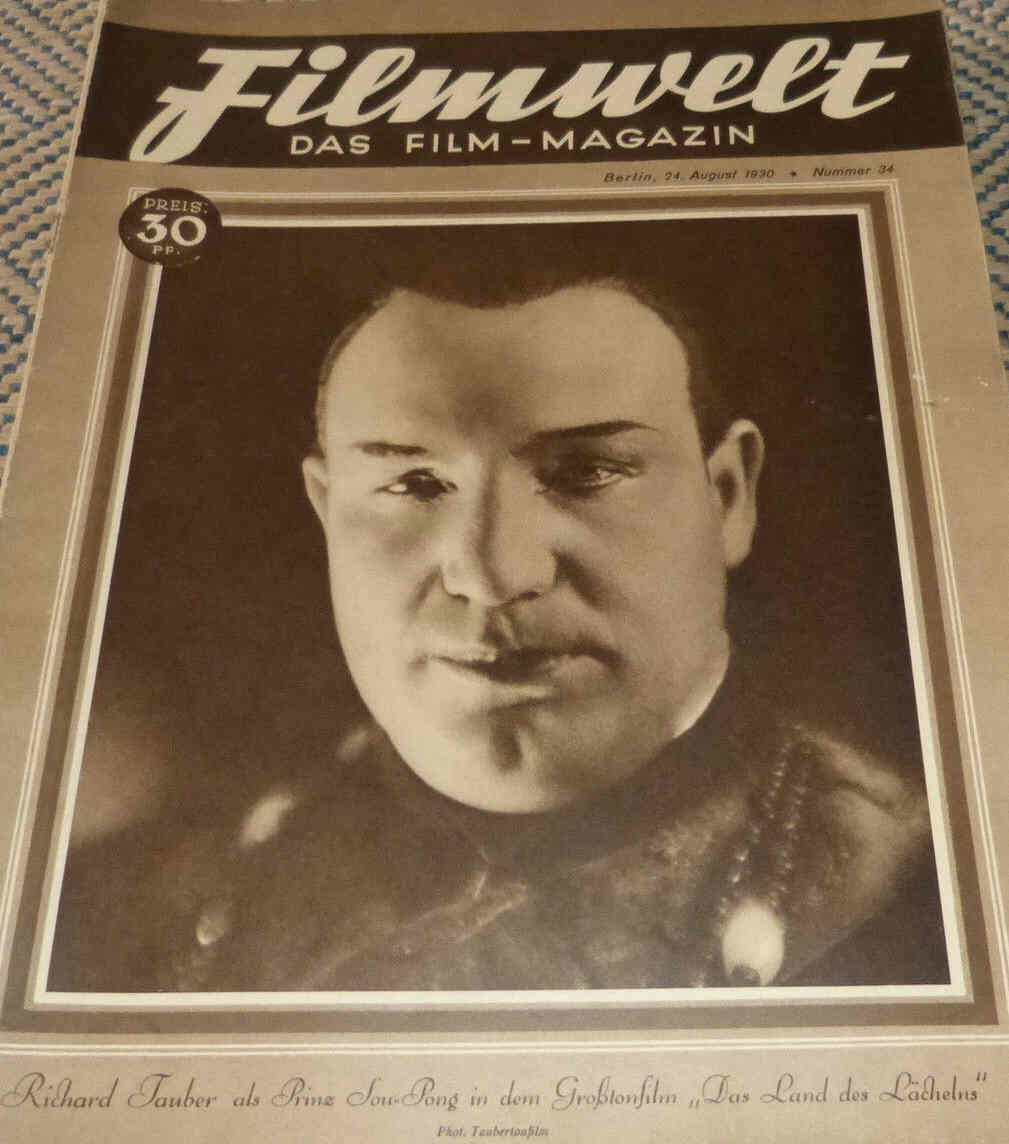 FILMWELT magazine side cover Issue 34 24 August 1930