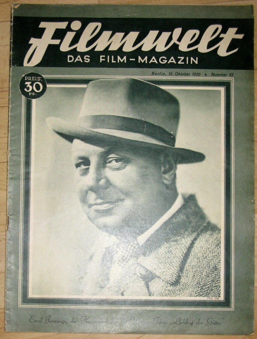 FILMWELT magazine side cover Issue 42 19 October 1930