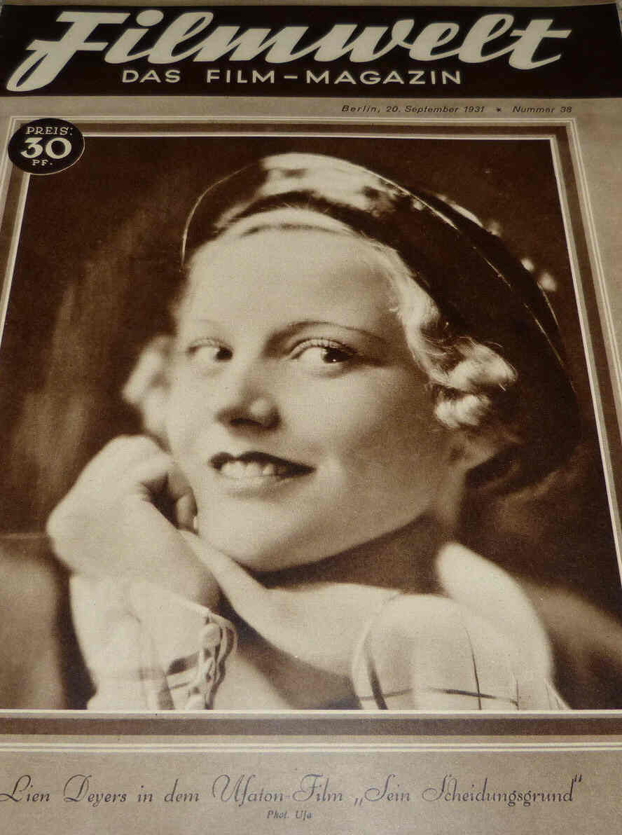 FILMWELT magazine side cover Issue 38 20 September 1931