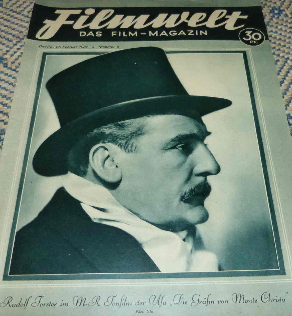 FILMWELT magazine side cover Issue 08 21 February 1932