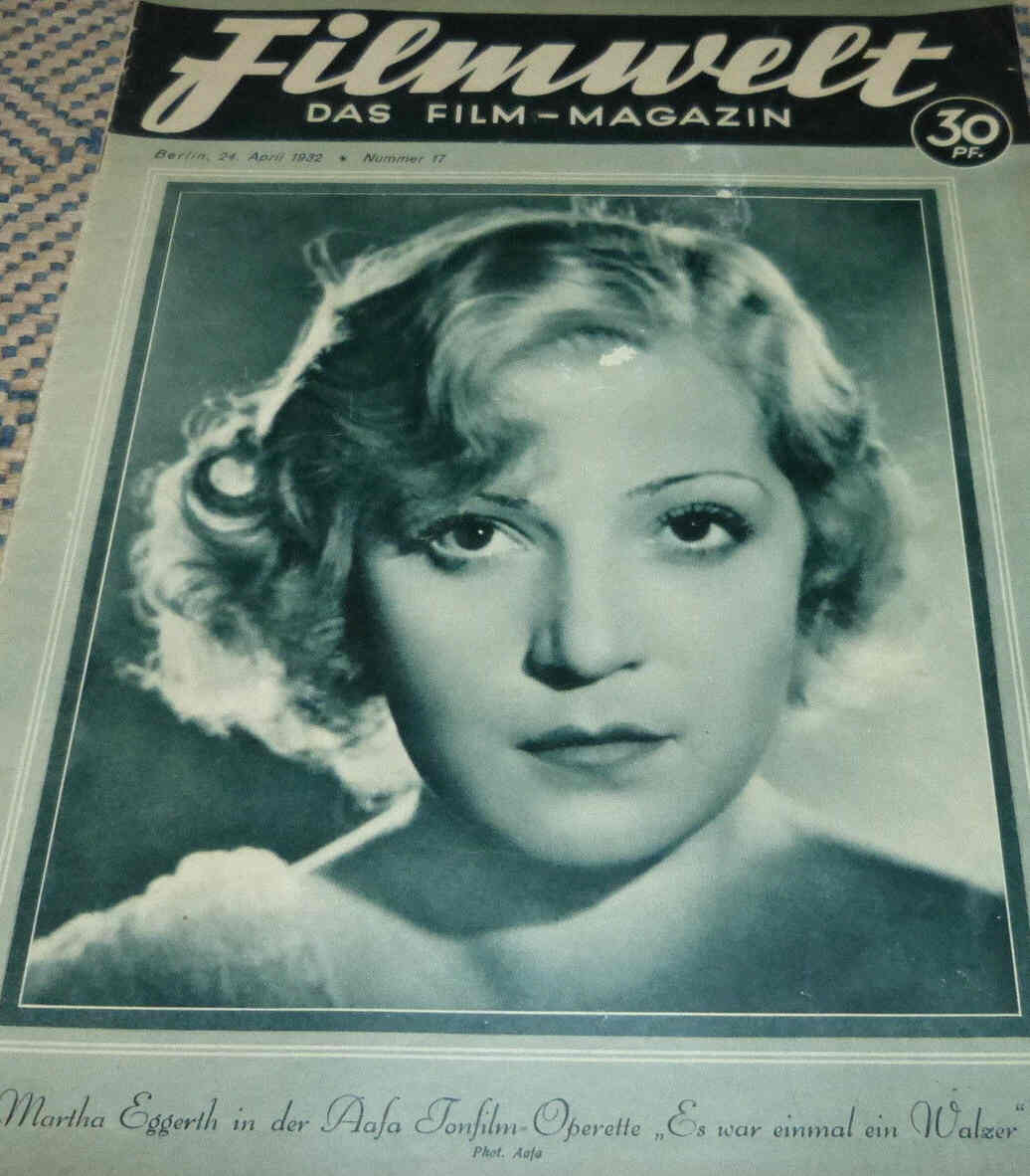 FILMWELT magazine side cover Issue 17 24 April 1932