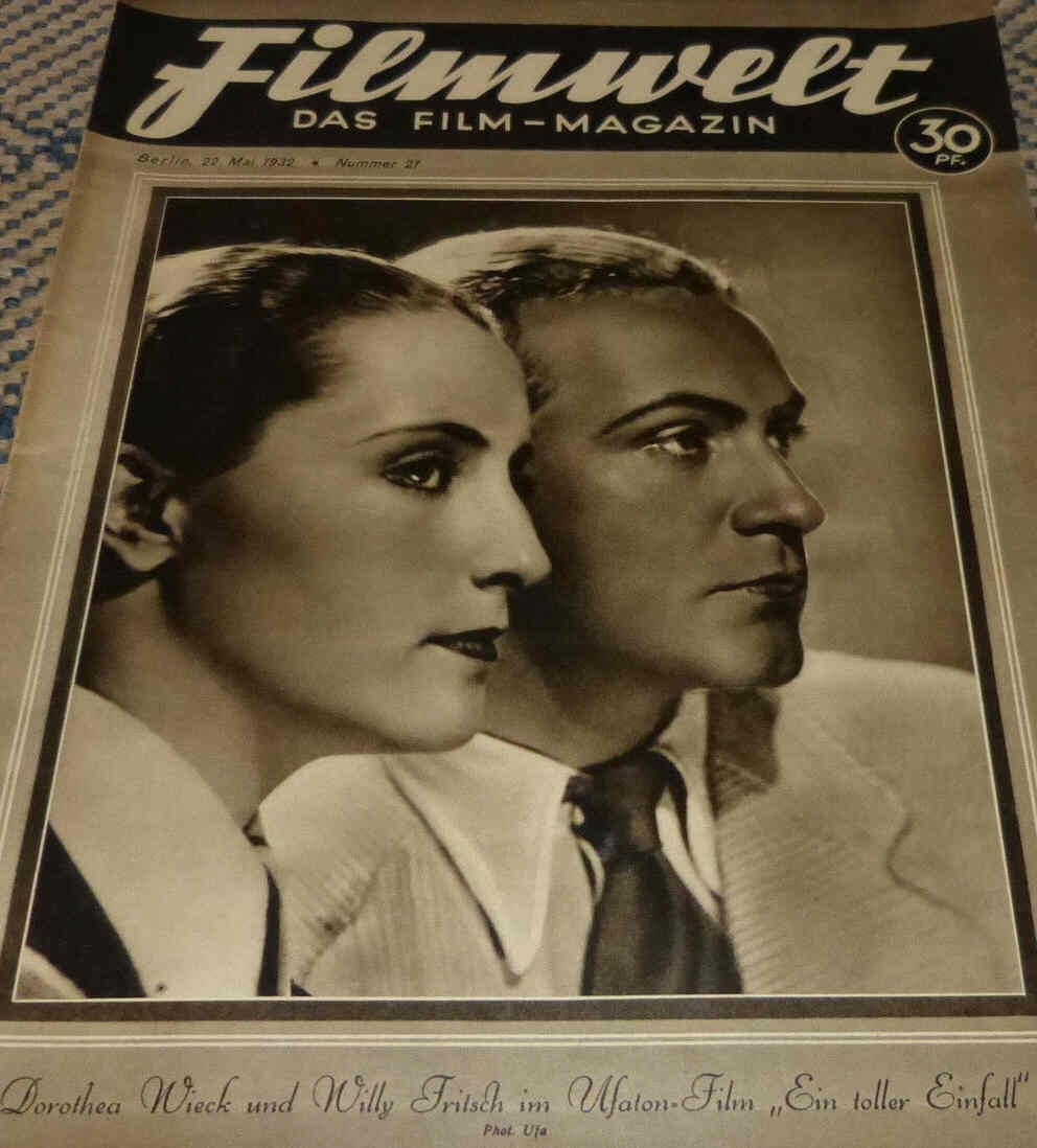 FILMWELT magazine side cover Issue 21 22 May 1932