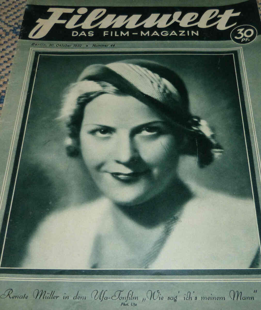 FILMWELT magazine side cover Issue 44 30 October 1932