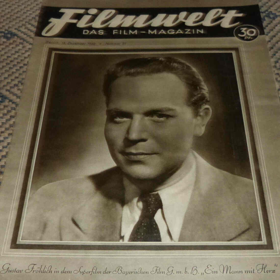 FILMWELT magazine side cover Issue 51 18 December 1932