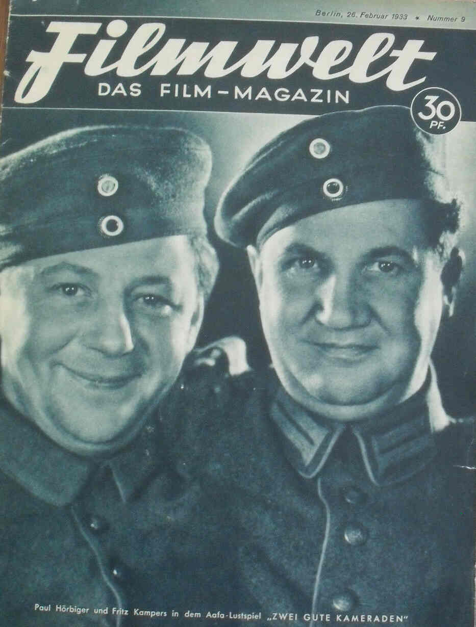 FILMWELT magazine side cover Issue 9 26 February 1933
