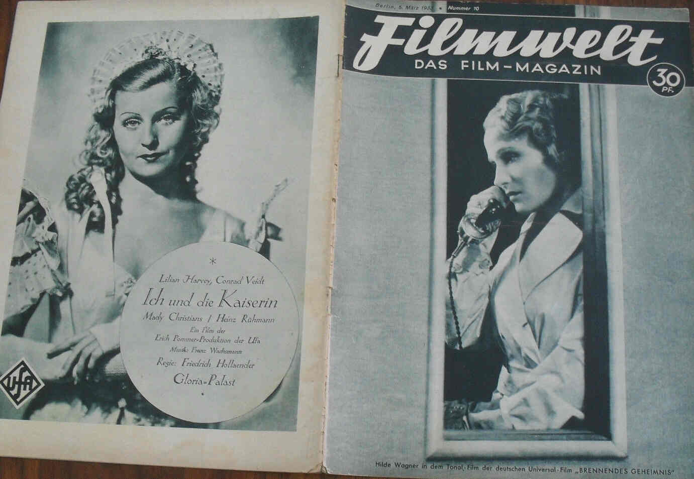 FILMWELT magazine side cover Issue 10 5 March 1933