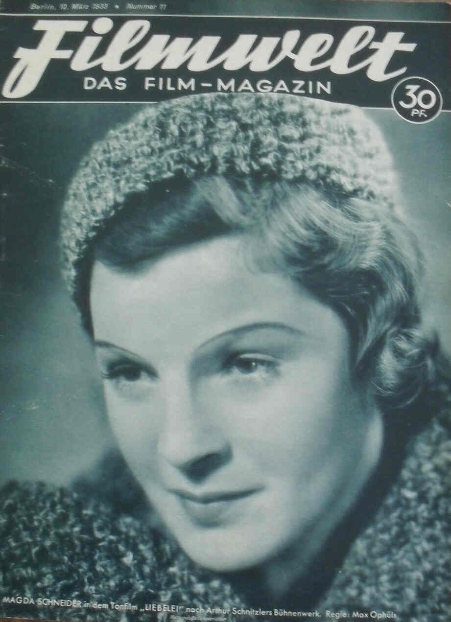 FILMWELT magazine side cover Issue 11 12 March 1933