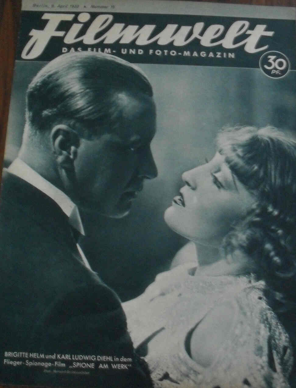 FILMWELT magazine side cover Issue 15 9 April 1933