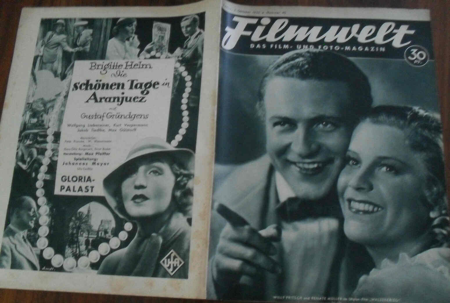 FILMWELT magazine side cover Issue 40 1 October 1933