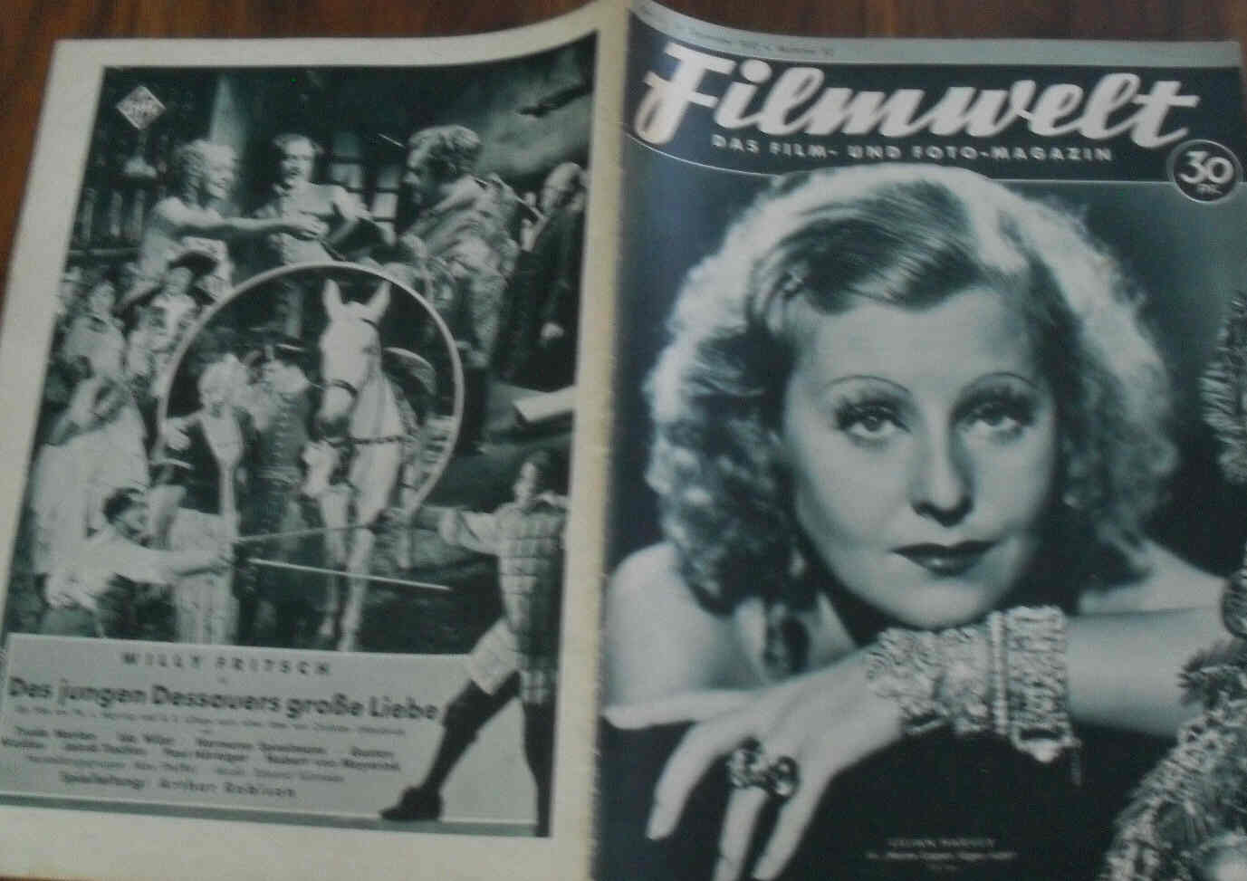 FILMWELT magazine side cover Issue 52 24 December 1933
