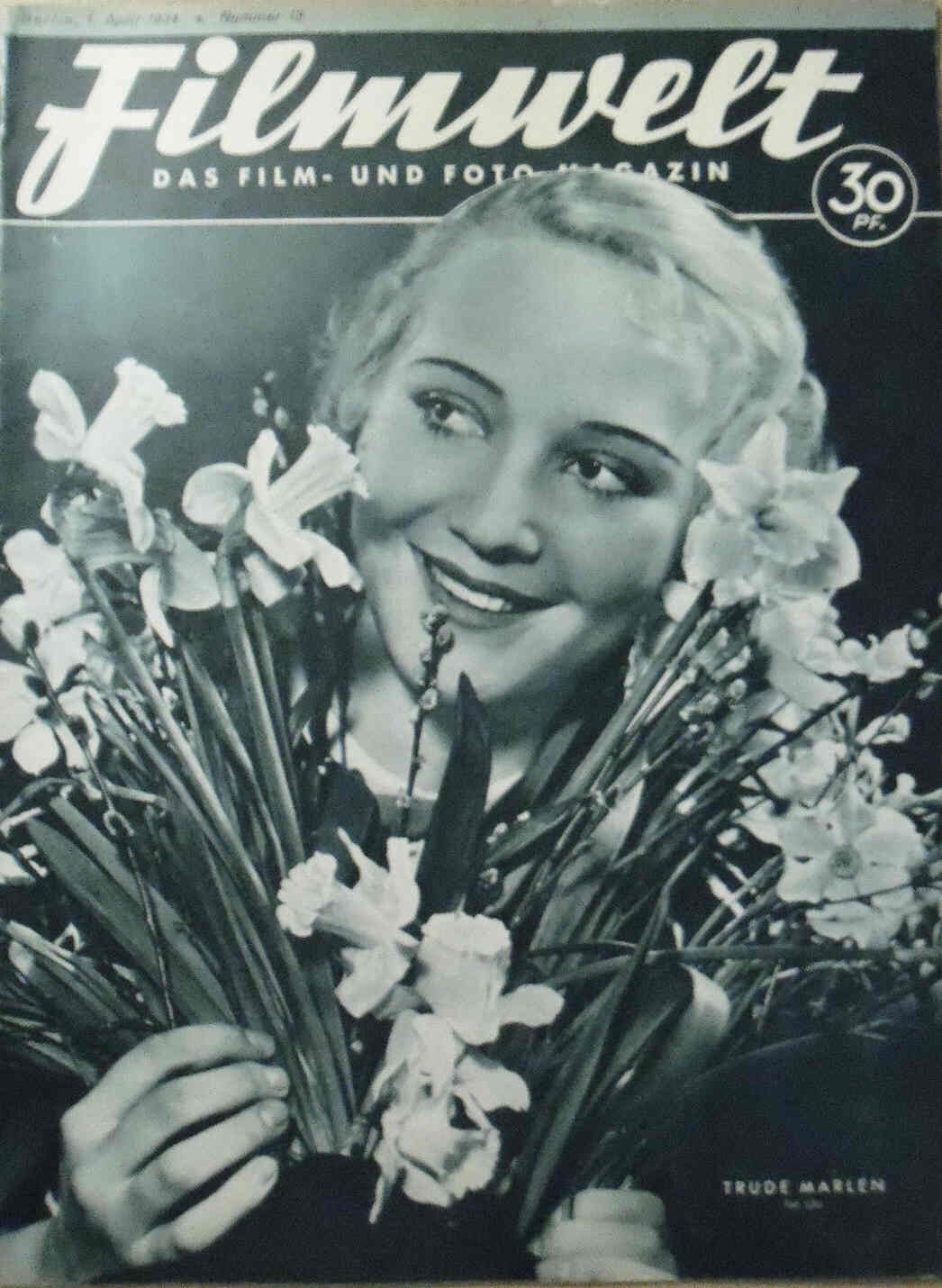 FILMWELT magazine side cover Issue 13 1 April 1934