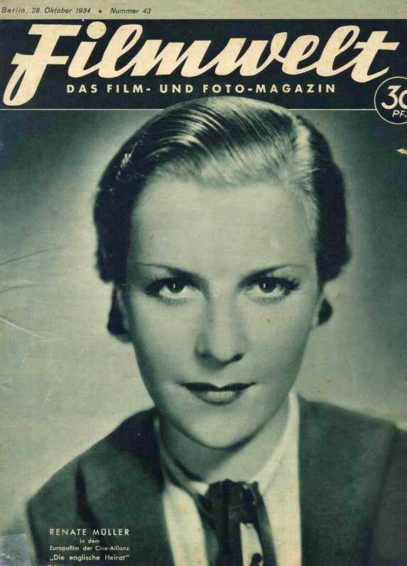 FILMWELT magazine side cover Issue 43 28 October 1934