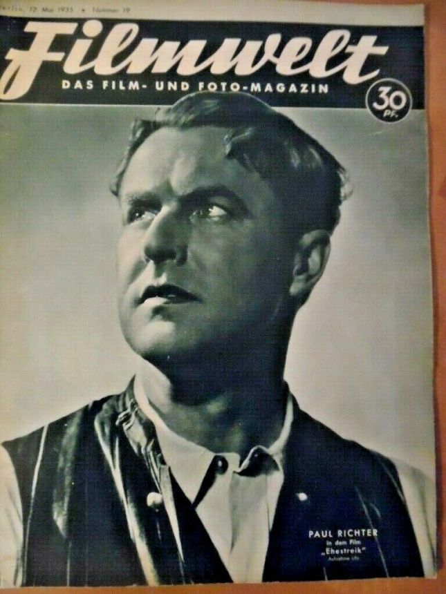 FILMWELT magazine side cover Issue 19 12 May 1935