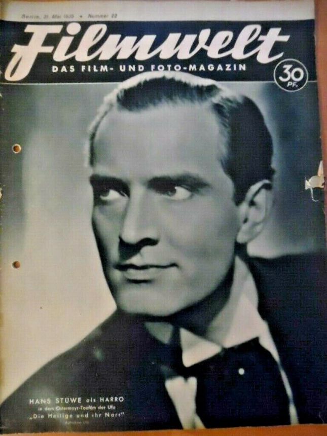 FILMWELT magazine side cover Issue 22 2 June 1935