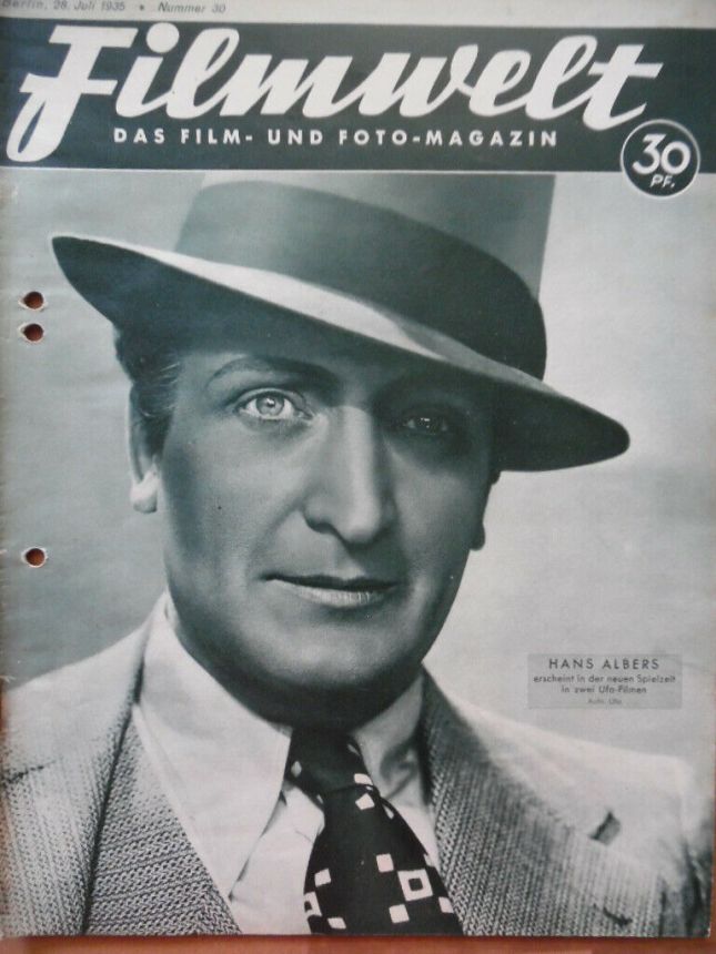 FILMWELT magazine side cover Issue 30 28 July 1935