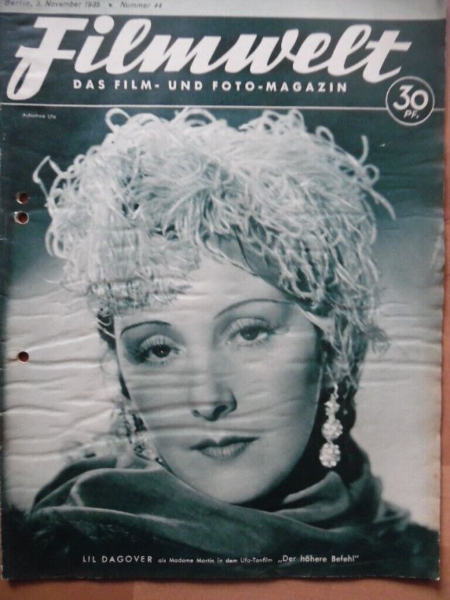 FILMWELT magazine side cover Issue 44 3 November 1935