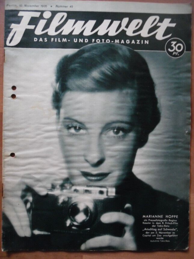 FILMWELT magazine side cover Issue 45 10 November 1935
