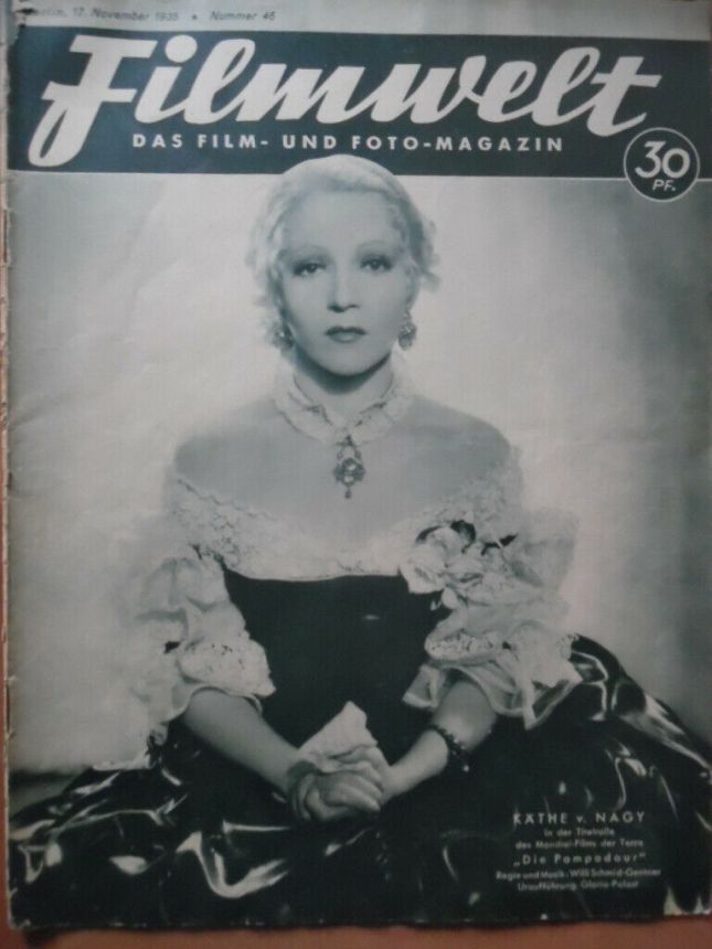 FILMWELT magazine side cover Issue 46 17 November 1935