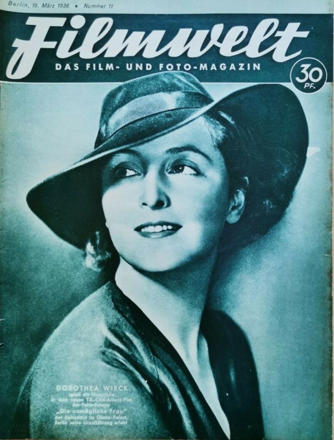 FILMWELT magazine side cover Issue 11 15 March 1936