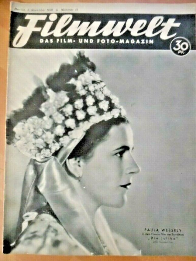 FILMWELT magazine side cover Issue 45 8 November 1936