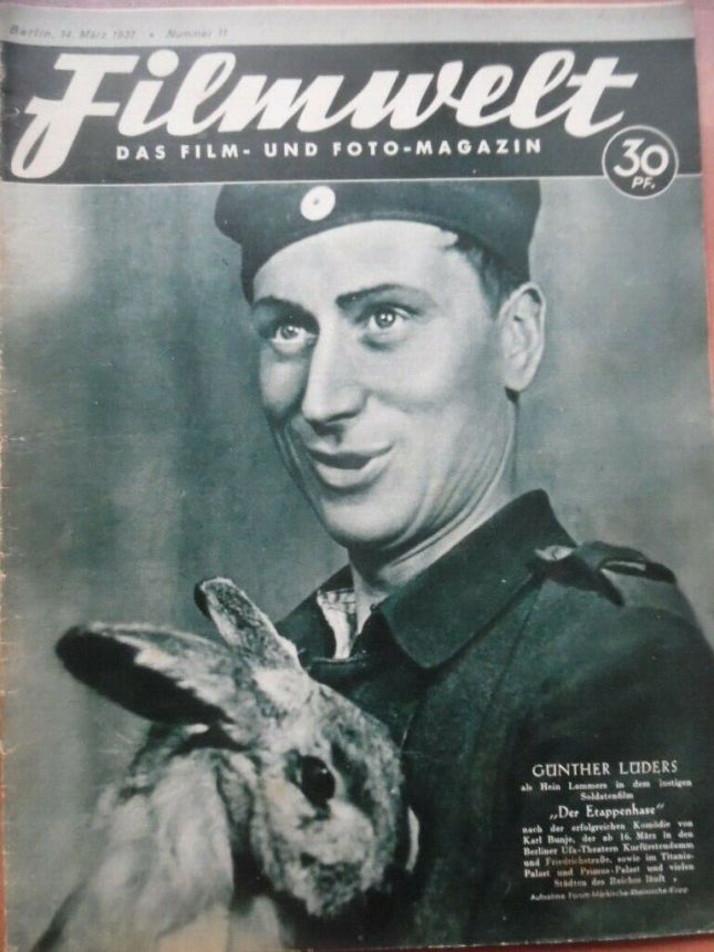FILMWELT magazine side cover Issue 11 14 March 1937