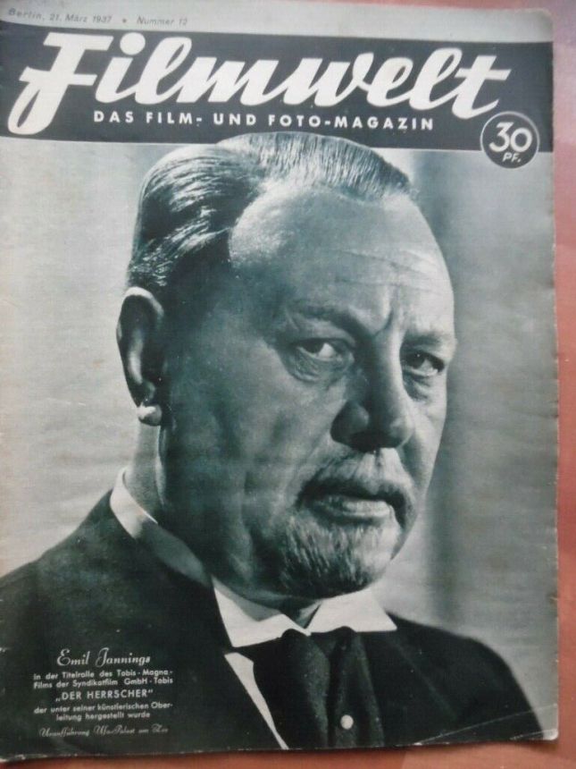 FILMWELT magazine side cover Issue 12 21 March 1937