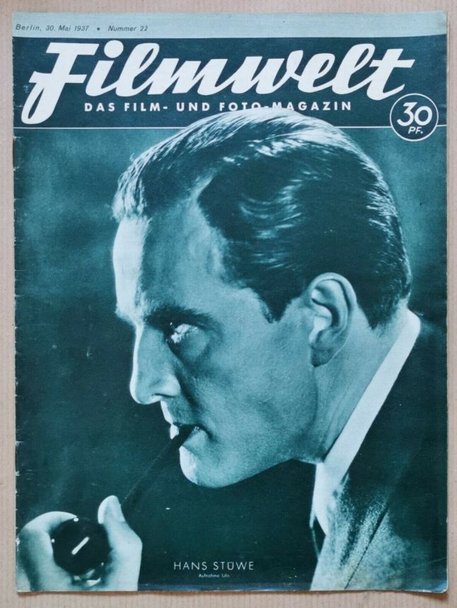 FILMWELT magazine side cover Issue 22 30 May 1937