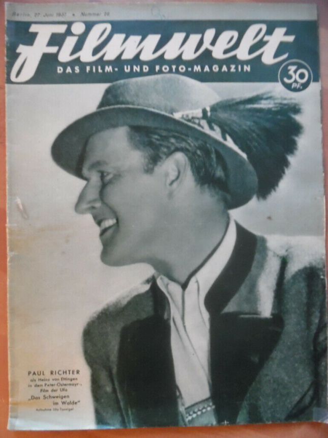 FILMWELT magazine side cover Issue 26 27 June 1937