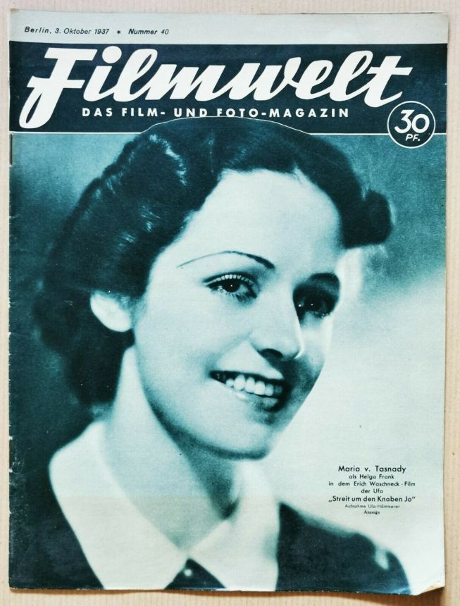 FILMWELT magazine side cover Issue 40 3 October 1937
