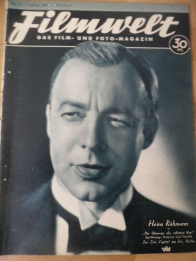 FILMWELT magazine side cover Issue 06 4 February 1938