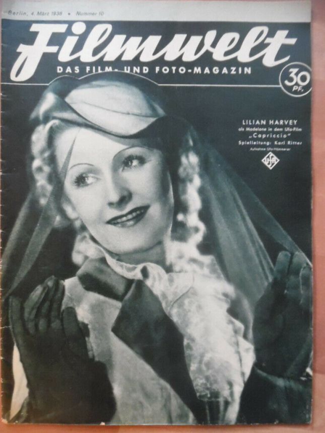 FILMWELT magazine side cover Issue 10 4 March 1938