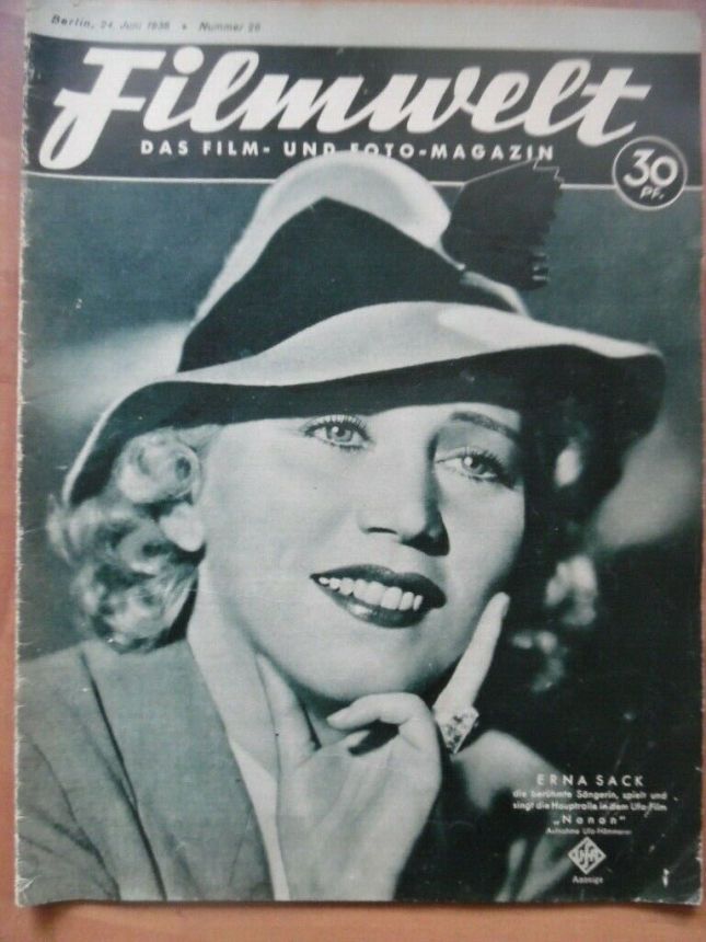 FILMWELT magazine side cover Issue 26 24 June 1938