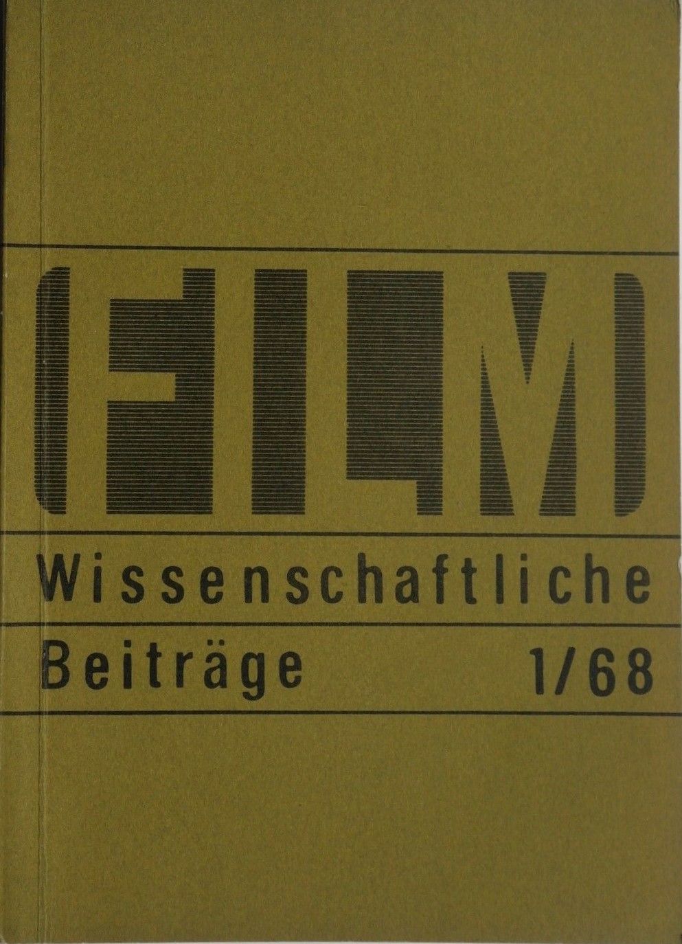 FILMWISSENSCHAFTLICHE BEITRAGE magazine side cover Issue 1   1968