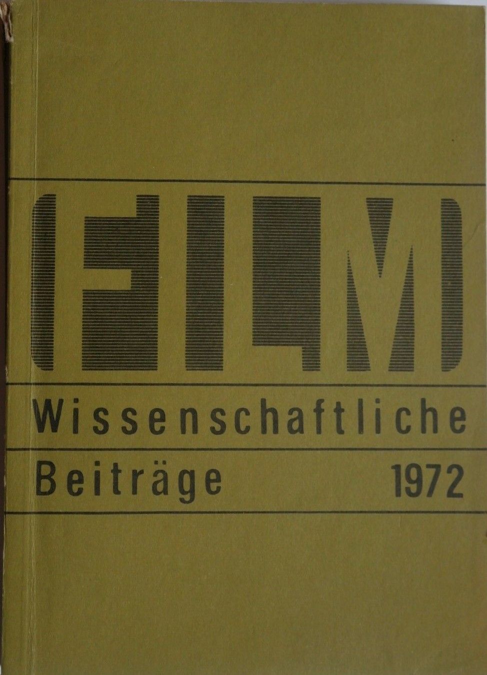 FILMWISSENSCHAFTLICHE BEITRAGE magazine side cover   1972