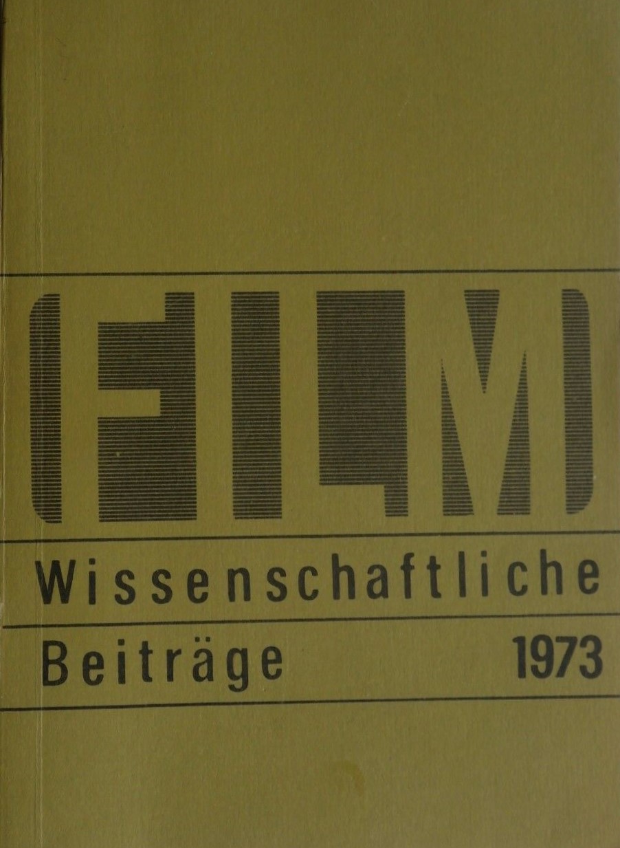 FILMWISSENSCHAFTLICHE BEITRAGE magazine side cover   1973
