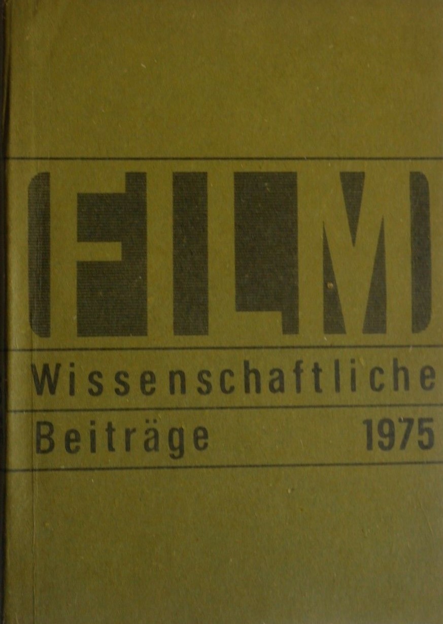 FILMWISSENSCHAFTLICHE BEITRAGE magazine side cover   1975