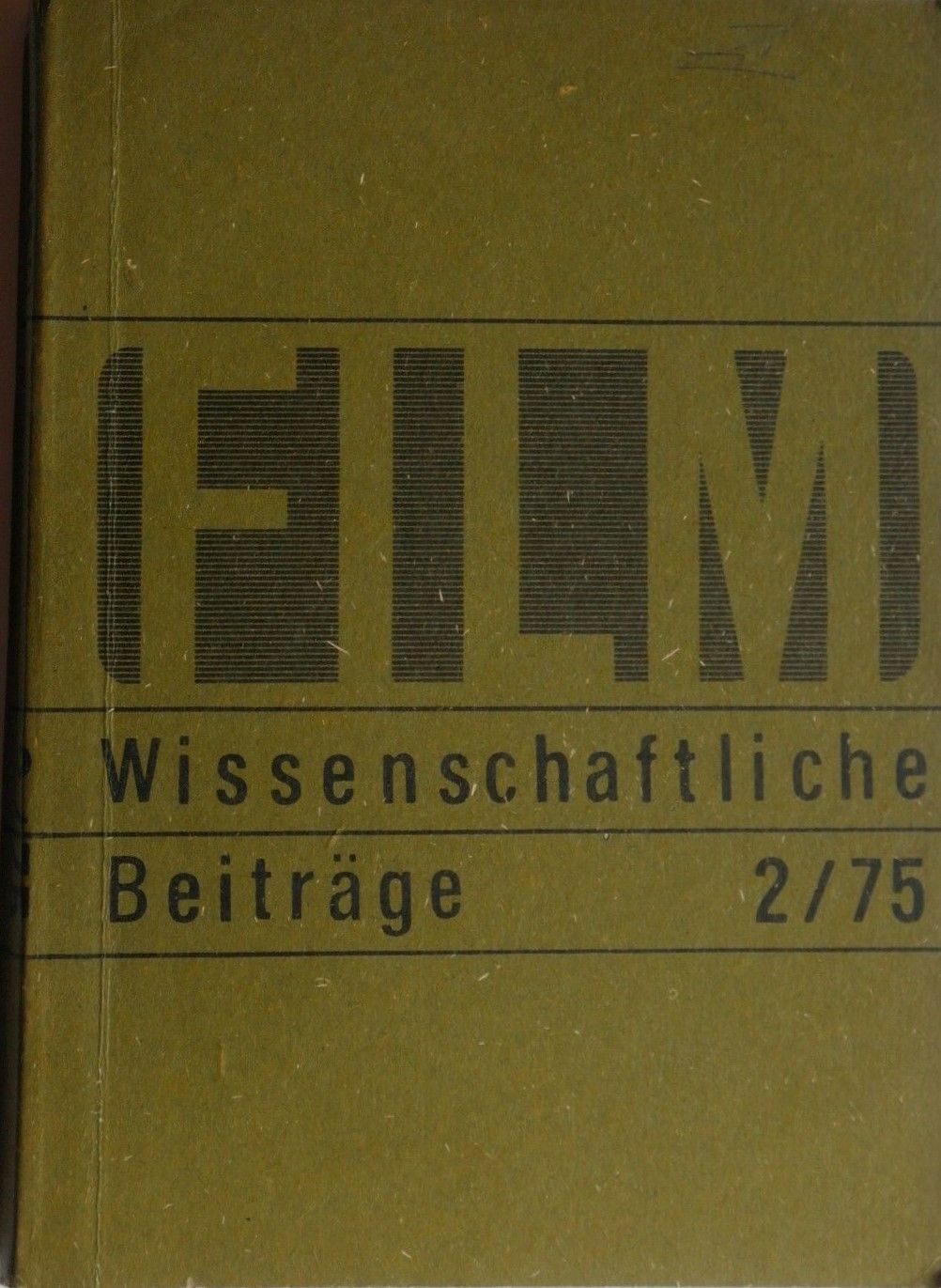 FILMWISSENSCHAFTLICHE BEITRAGE magazine side cover Issue 2   1975